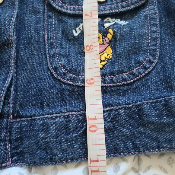 Disney Baby Pooh Denim Jacket  Y2K Pink Ruffle Western Jean Coat (12M) - Picture 12 of 13